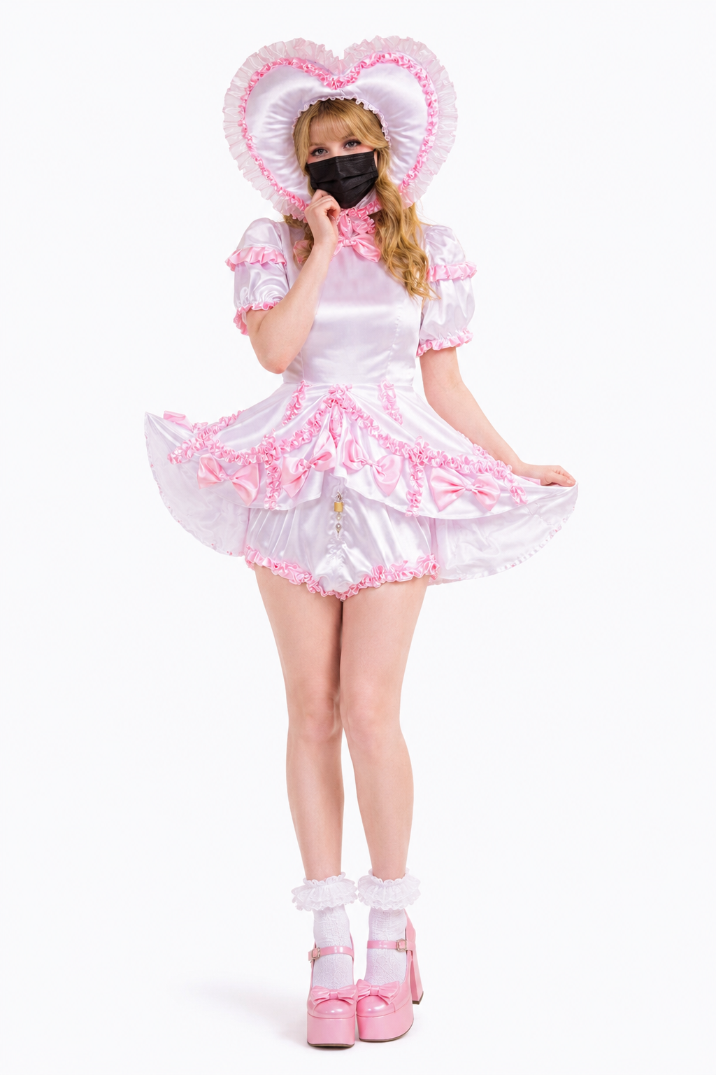 White Satin Romper G3759