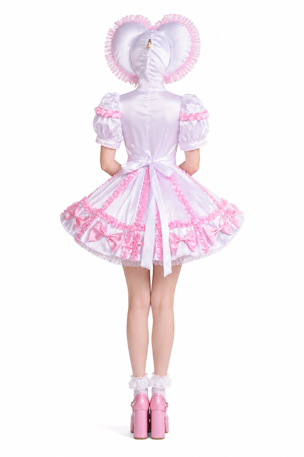 White Satin Romper G3759