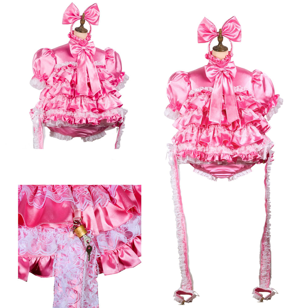 Pink Satin Romper G3760
