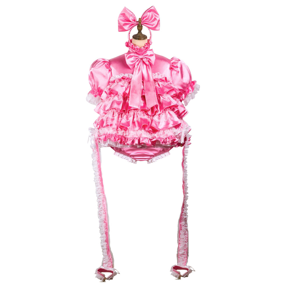 Pink Satin Romper G3760