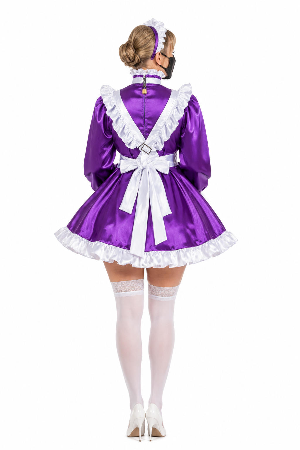 Lila Satin-Kleid G3765