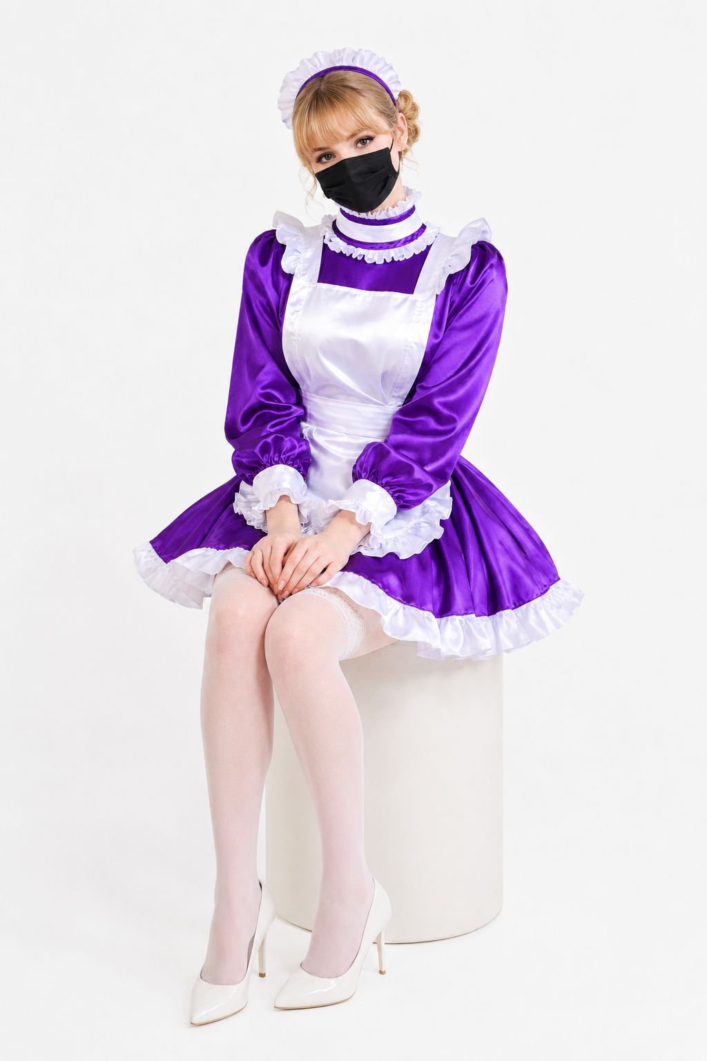 Lila Satin-Kleid G3765