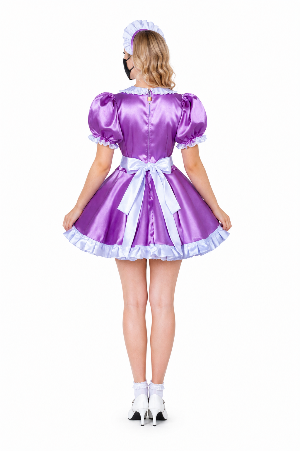Lila Satinkleid G3766