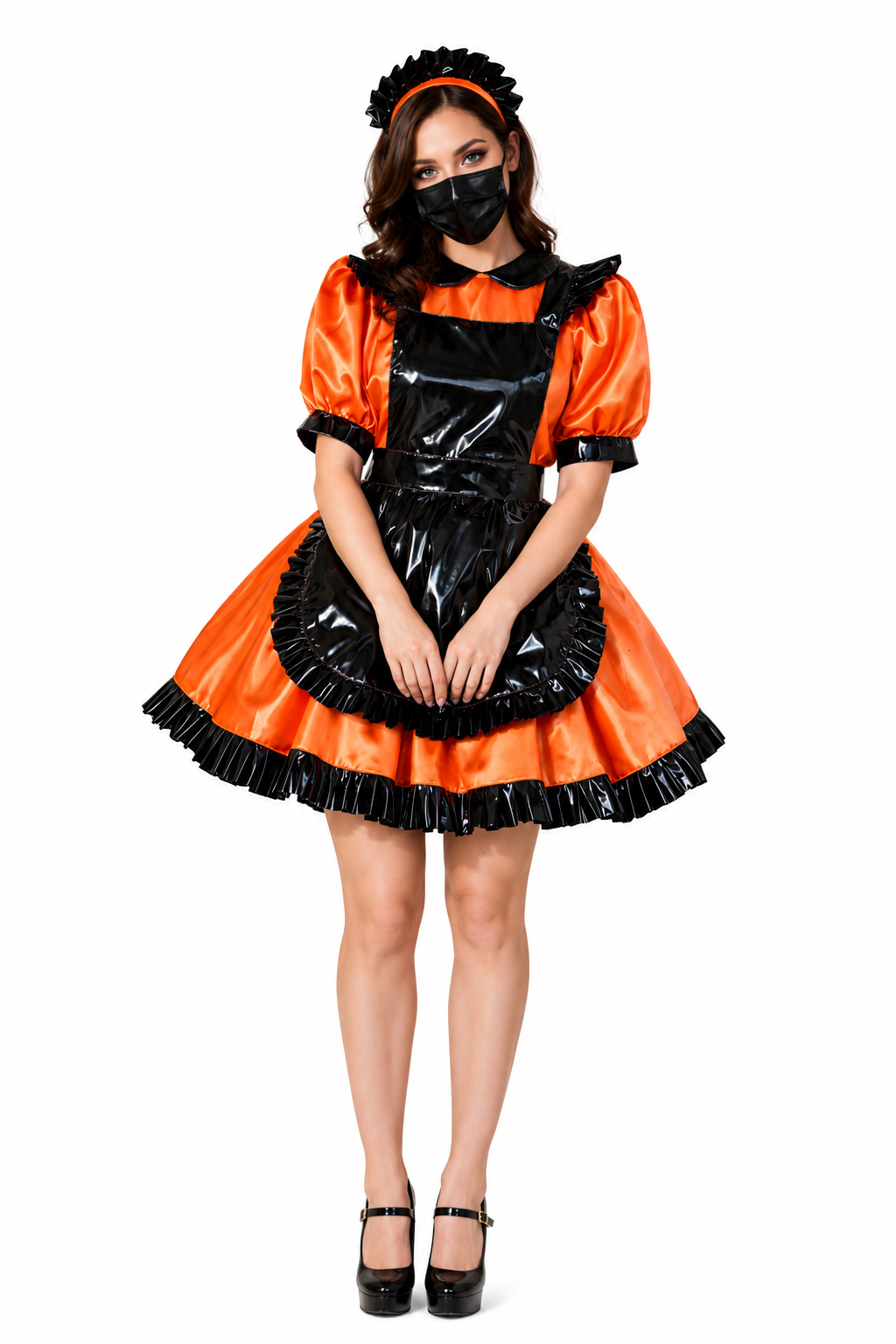 Orange Satin Dress G3769