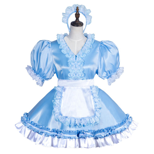 Robe en satin bleu ciel G3771