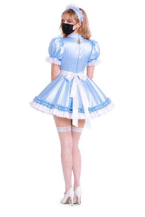 Baby Blue Satin Dress G3771