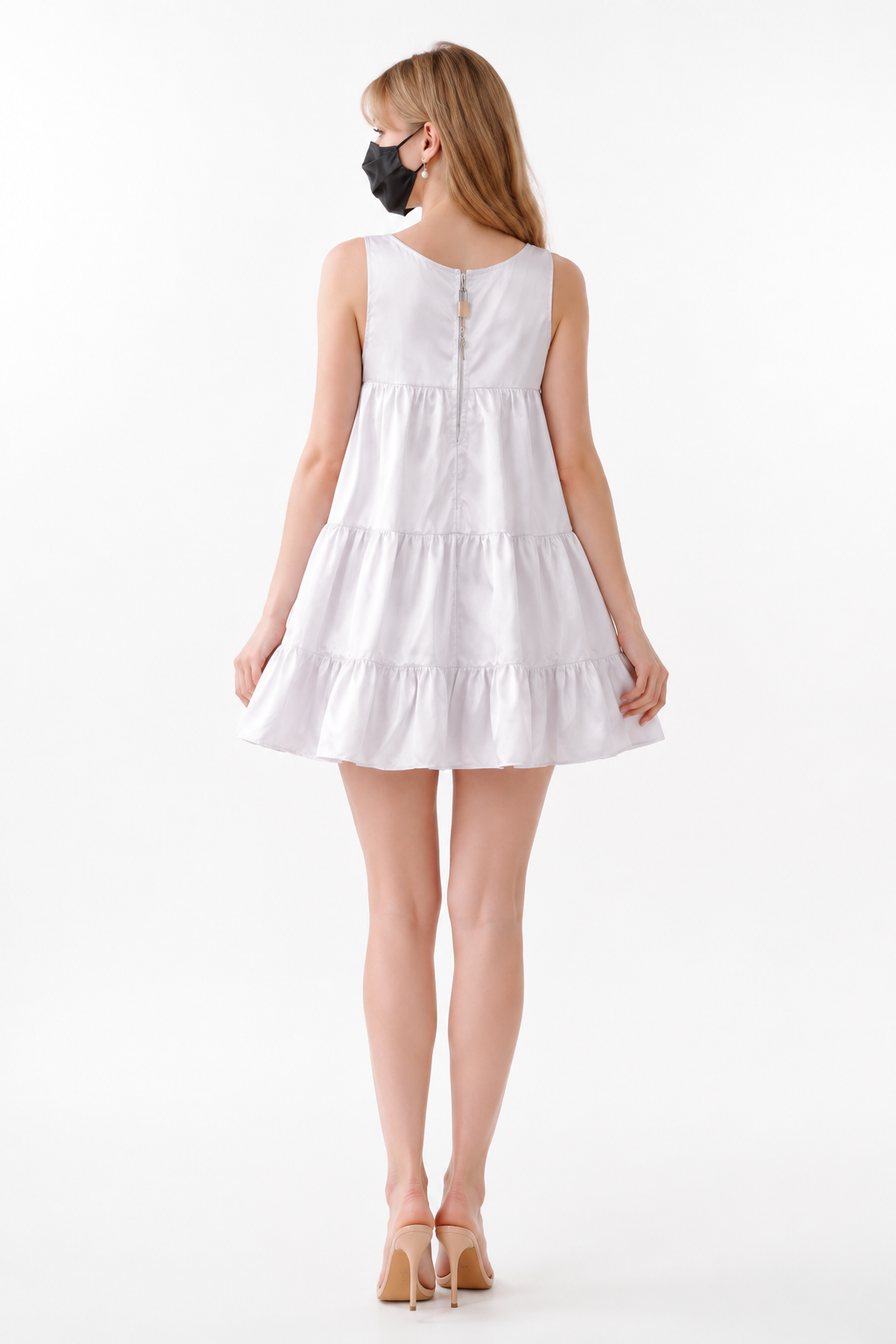 White Satin Dress G3772