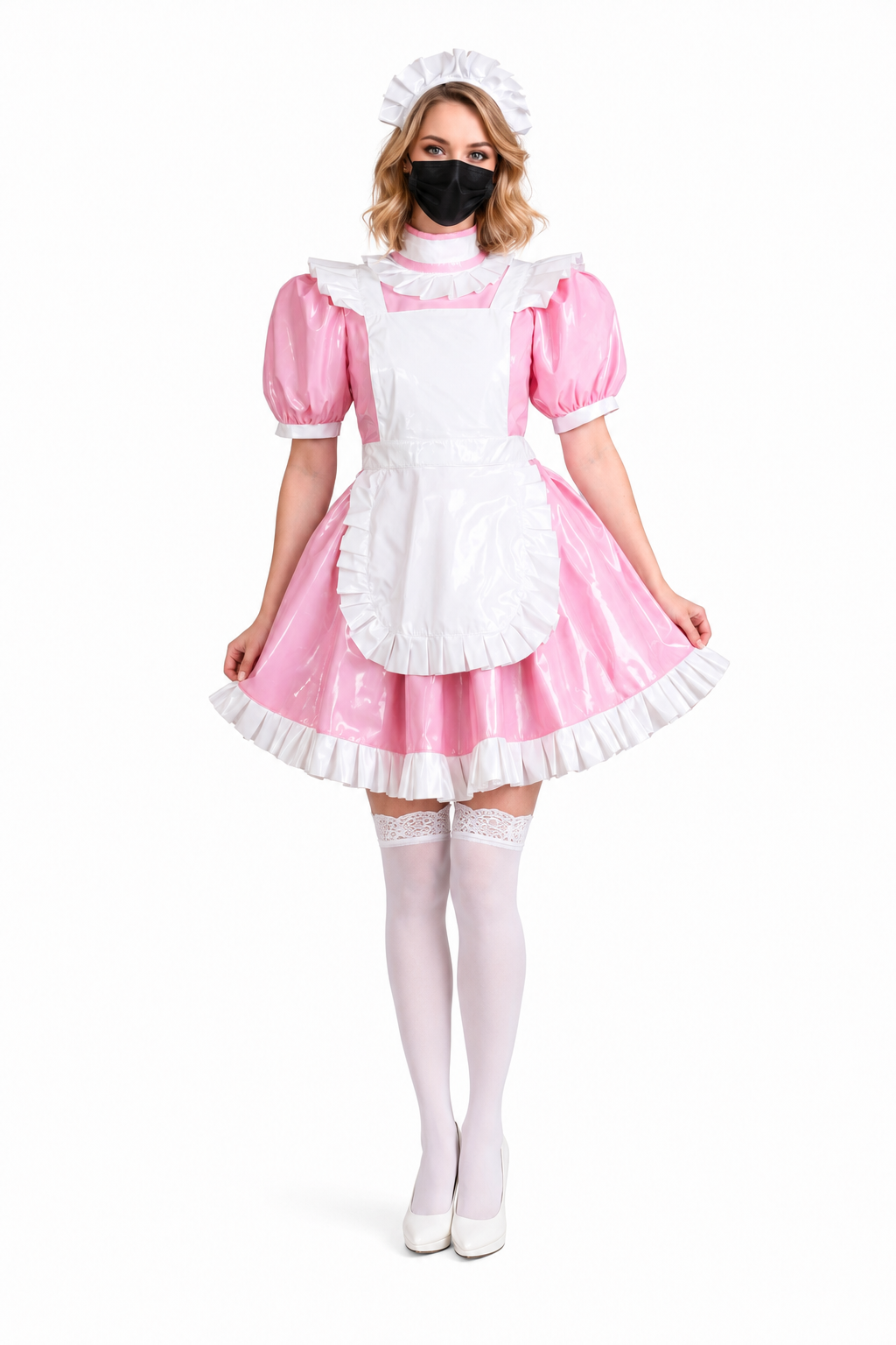 Baby Pink Thin PVC Dress G3774