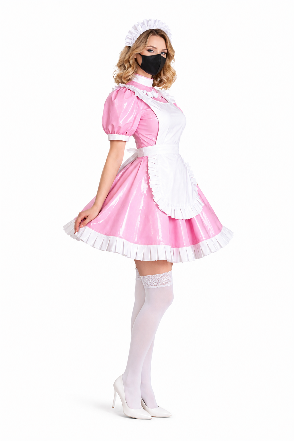 Baby Pink Thin PVC Dress G3774