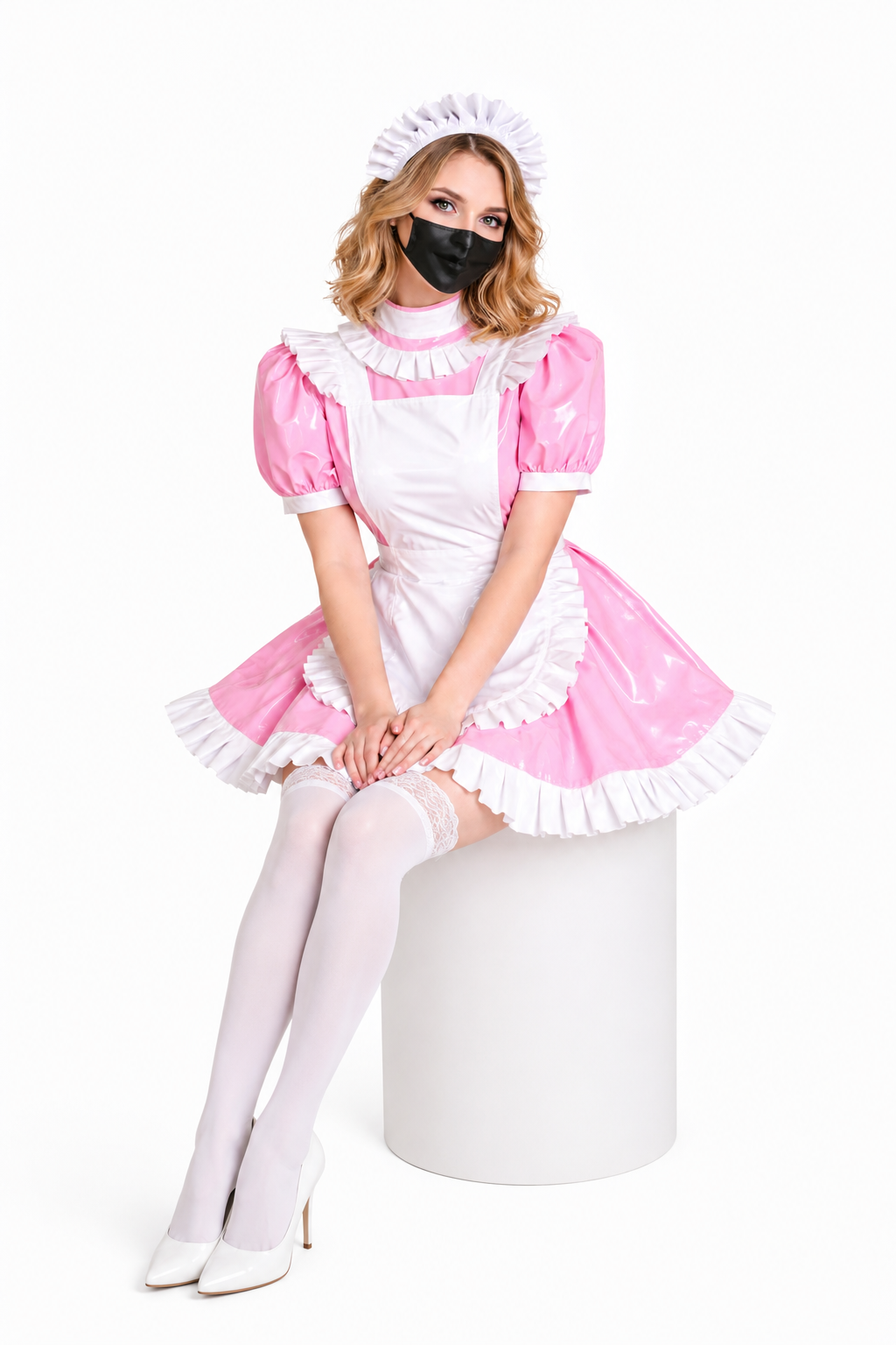 Baby Pink Thin PVC Dress G3774