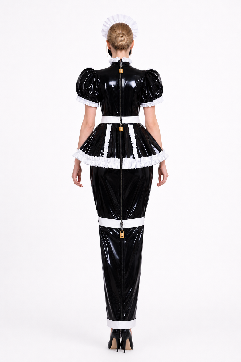 Black Thin PVC Dress G3777