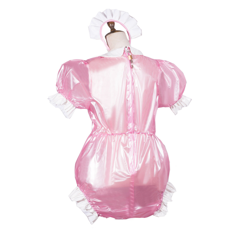 Grenouillère en PVC transparent rose bébé G3781