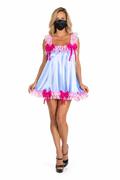 Baby Blue Satin Dress G3785