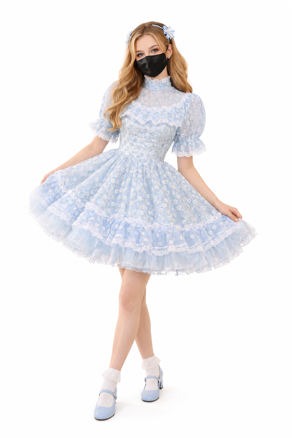 Baby Blue Organza Dress G3786