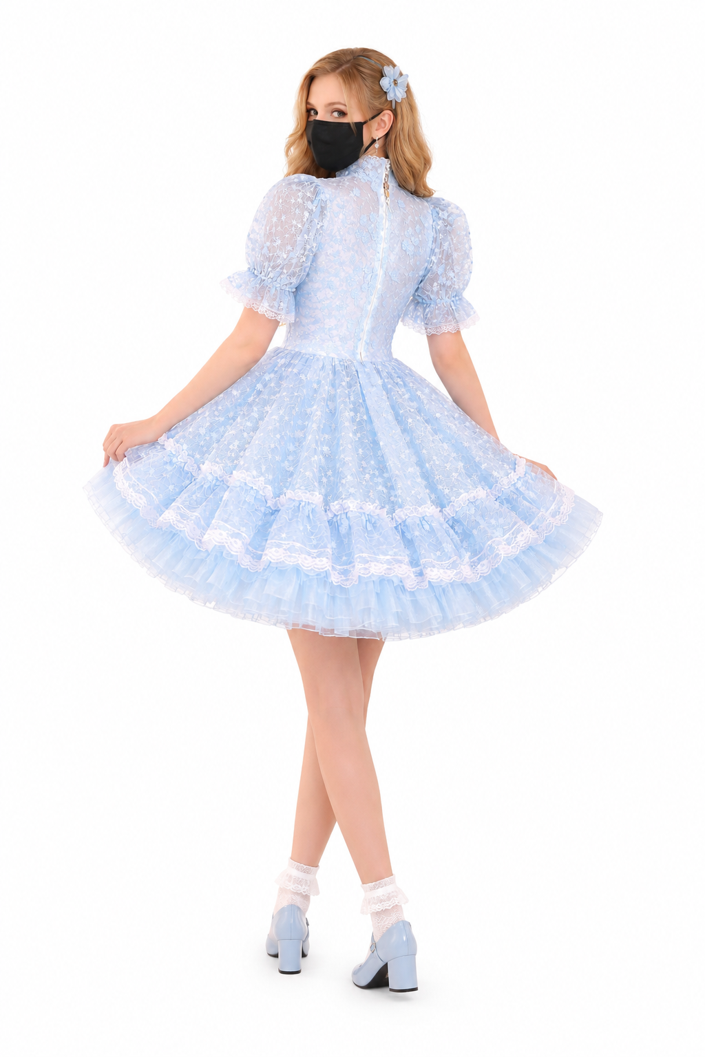 Baby Blue Organza Dress G3786