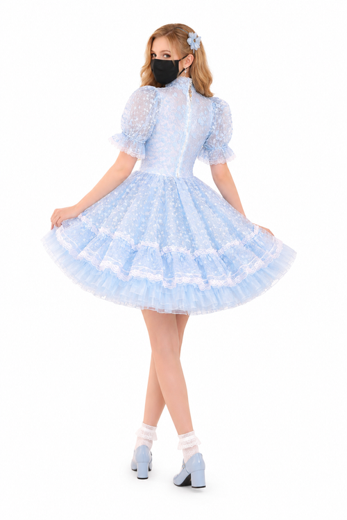 Baby Blue Organza Dress G3786