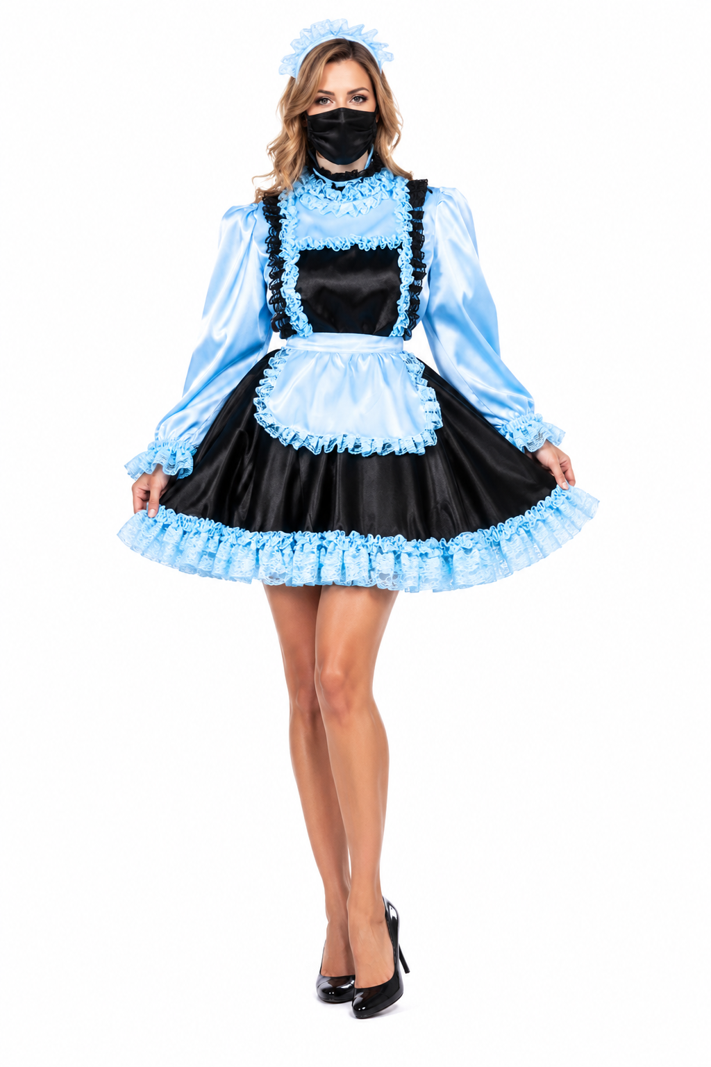 Baby Blue Satin Dress G3789