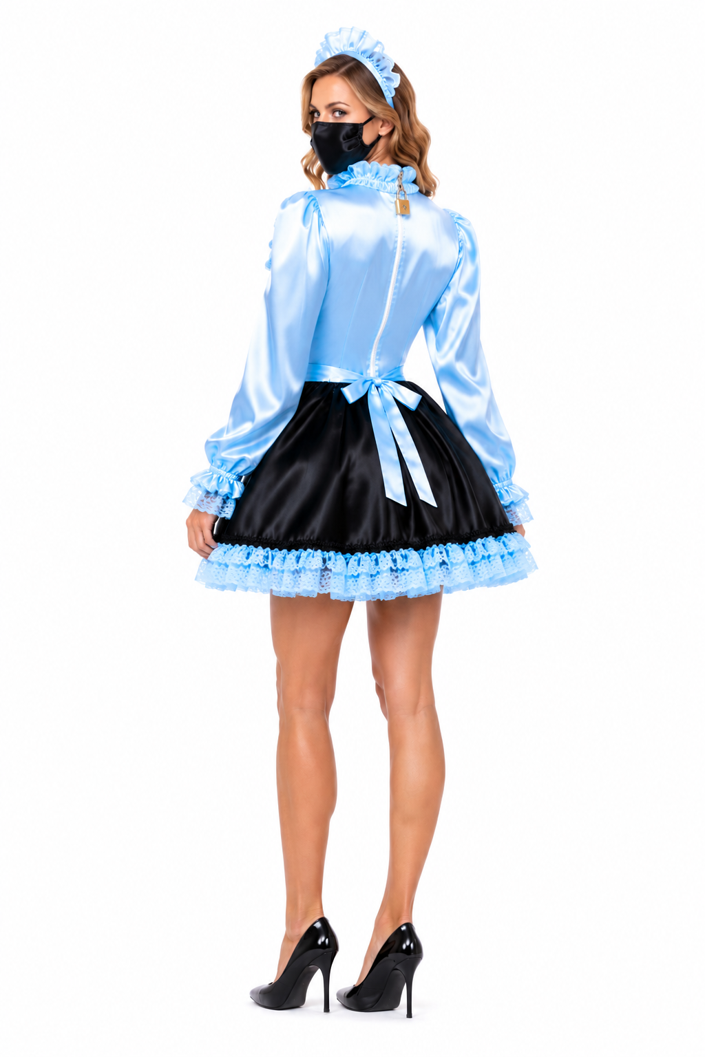 Baby Blue Satin Dress G3789