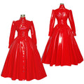 rotes enges PVC-Kleid G379