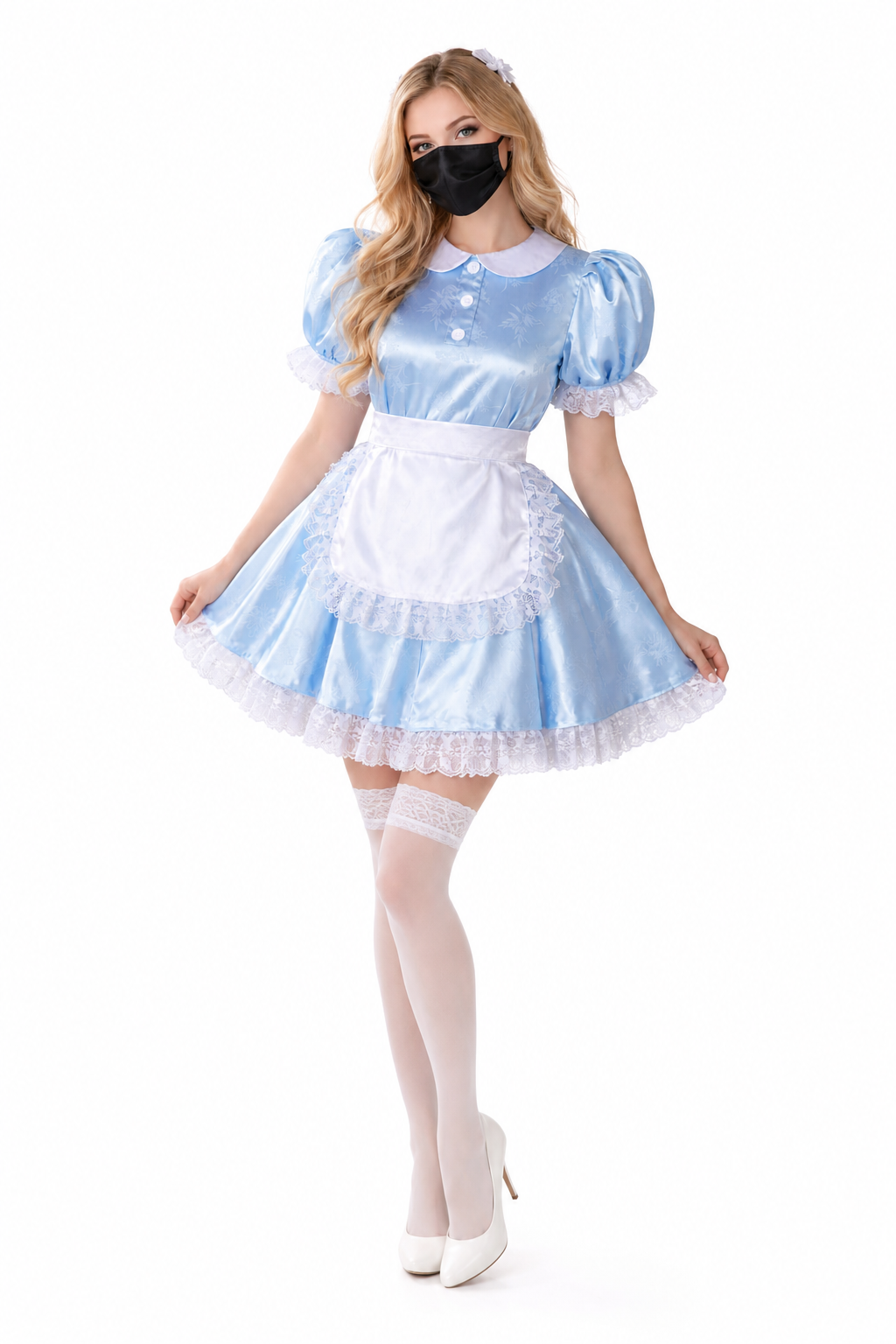 Baby Blue Satin Dress G3795