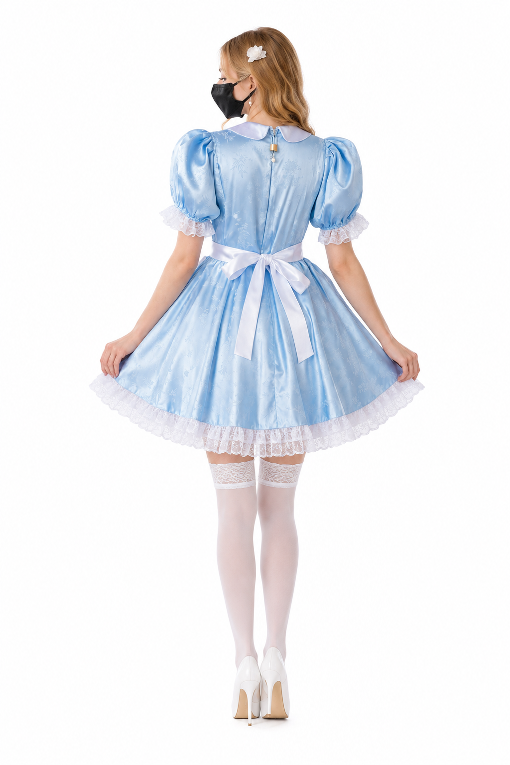Baby Blue Satin Dress G3795