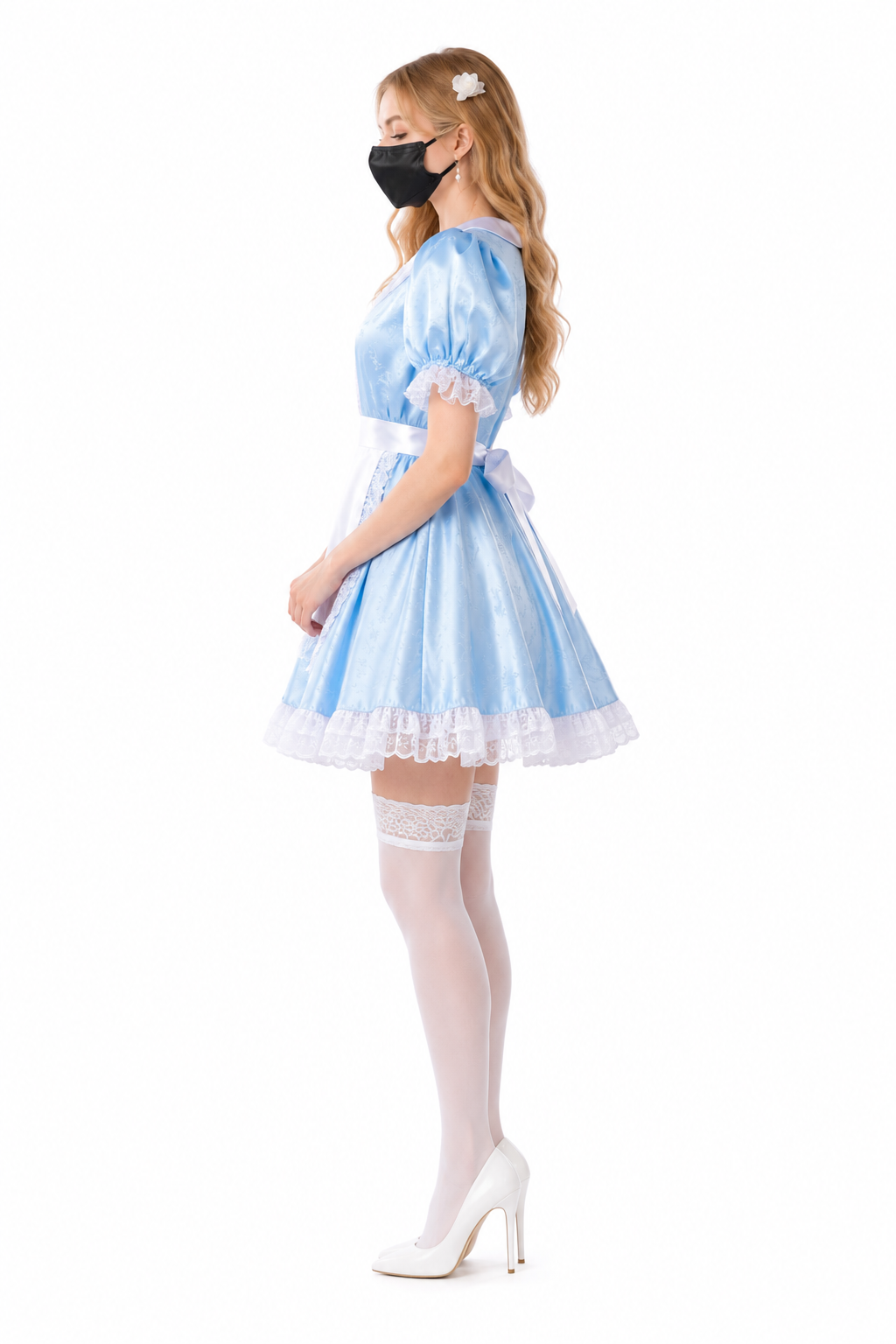 Baby Blue Satin Dress G3795