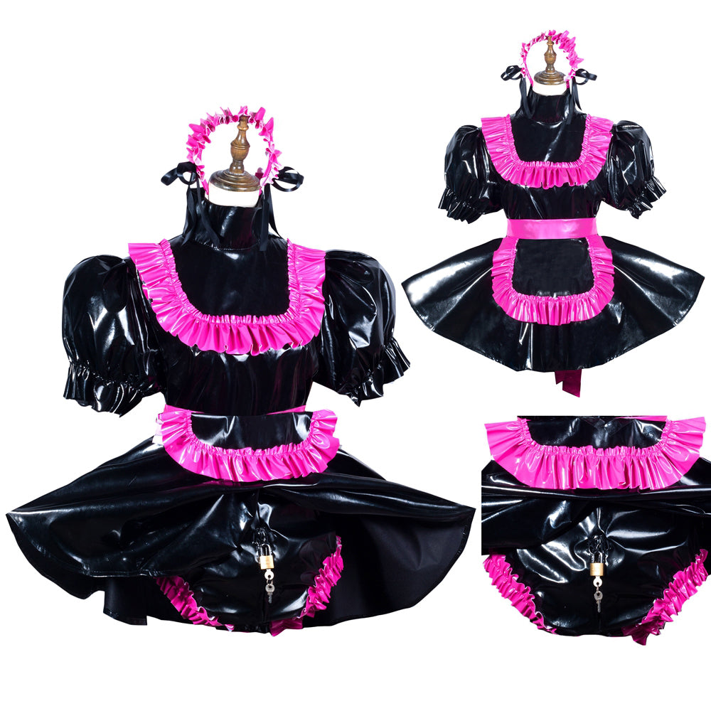 Combinaison courte fine en PVC noir G3796