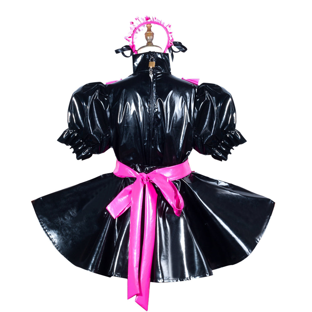 Combinaison courte fine en PVC noir G3796