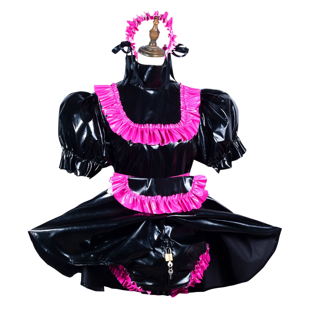 Combinaison courte fine en PVC noir G3796
