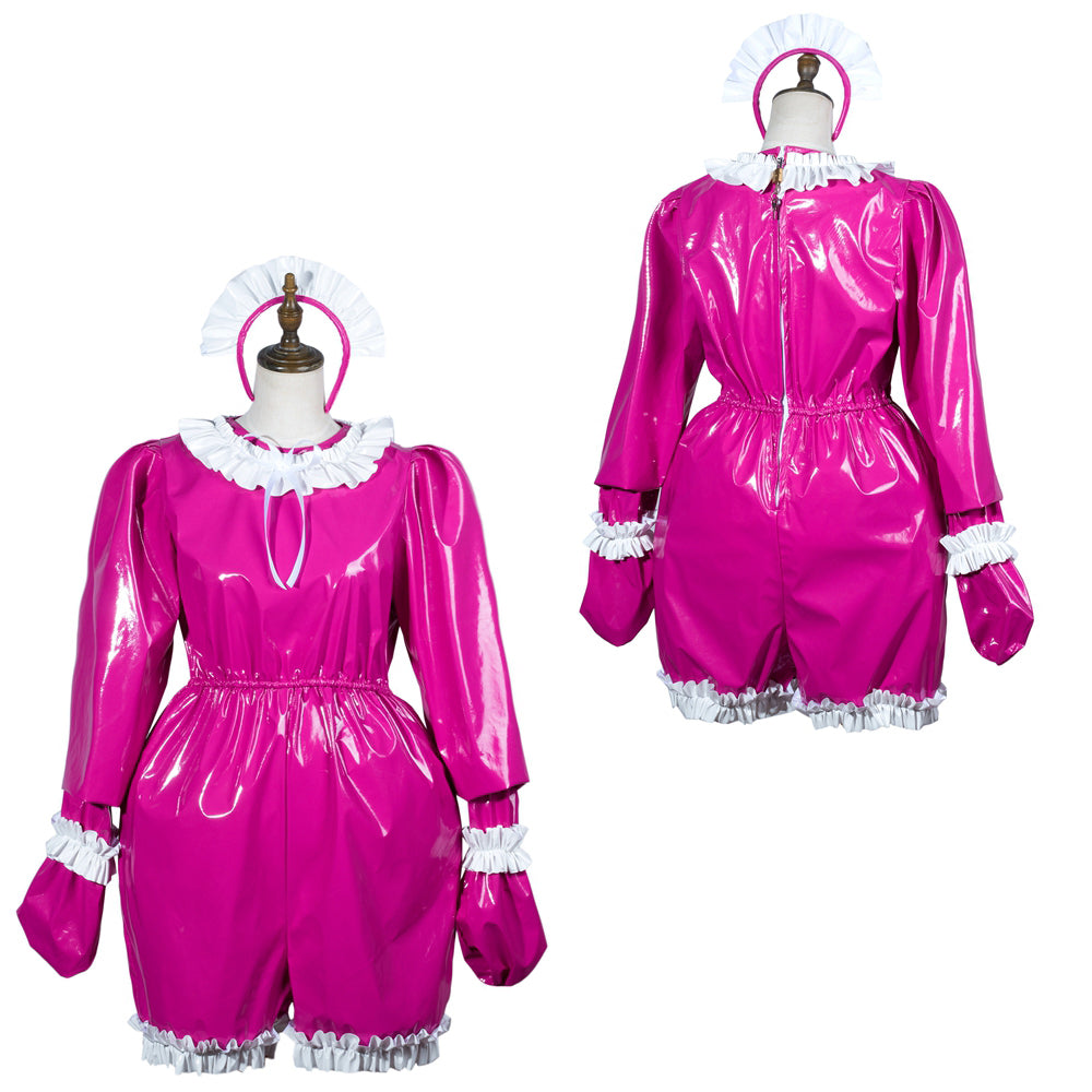 Barboteuse en PVC fin rose vif G3797