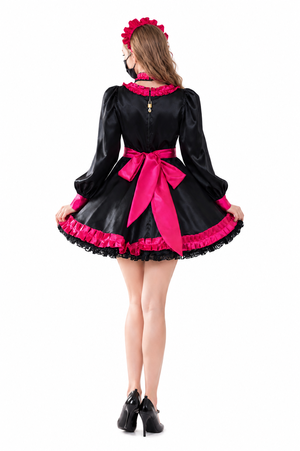 Black Satin Dress G3798