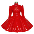 rotes enges PVC-Kleid G380