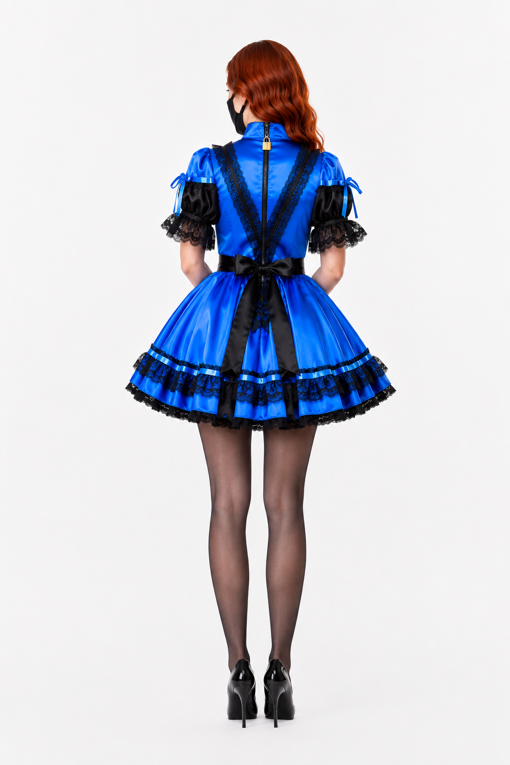 Blue Satin Dress G3801