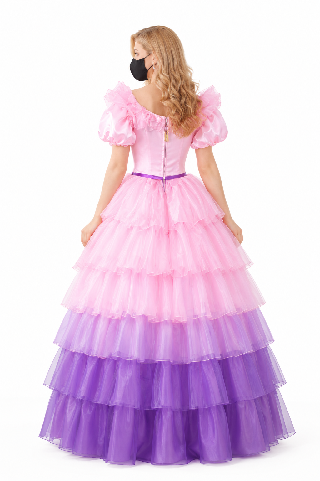 Babyrosa Satin- & Organzakleid G3802