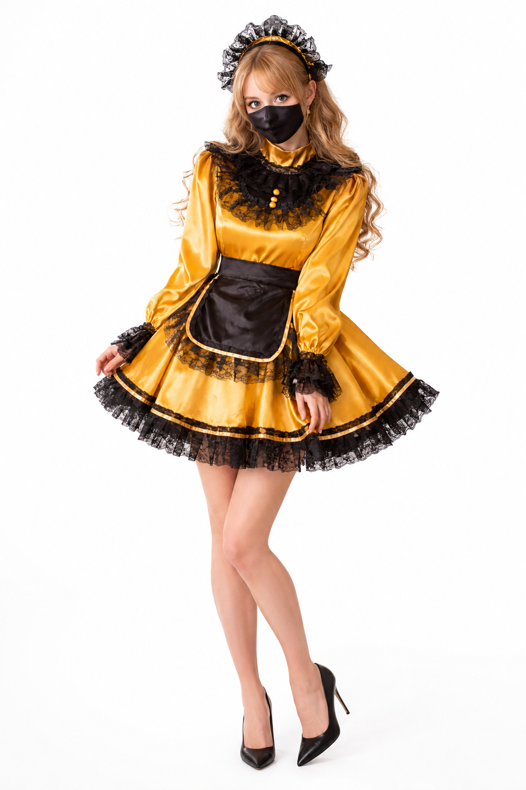 Gold Satin Dress G3805