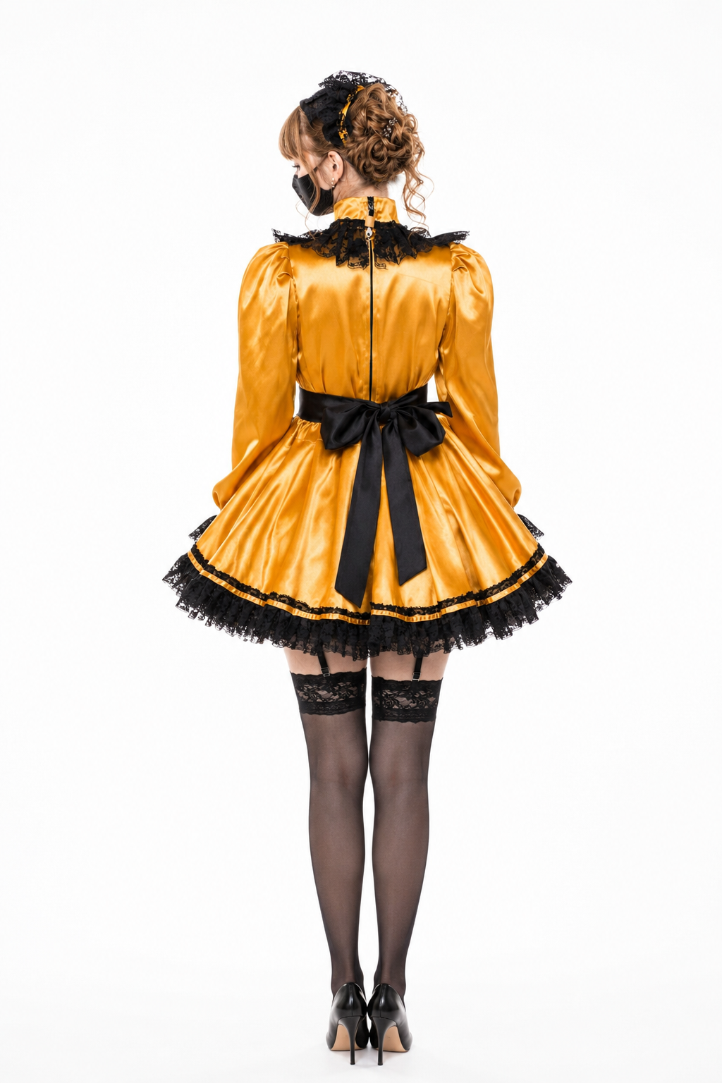 Gold Satin Dress G3805
