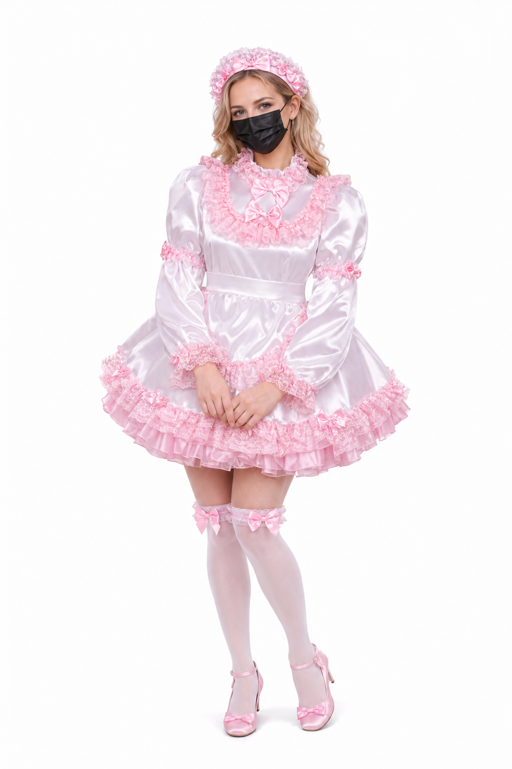 White Satin Dress G3807