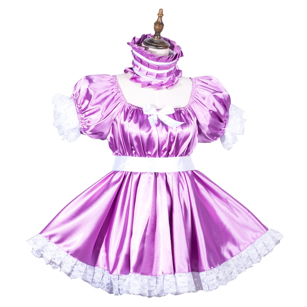 Combinaison courte en satin lilas G3814