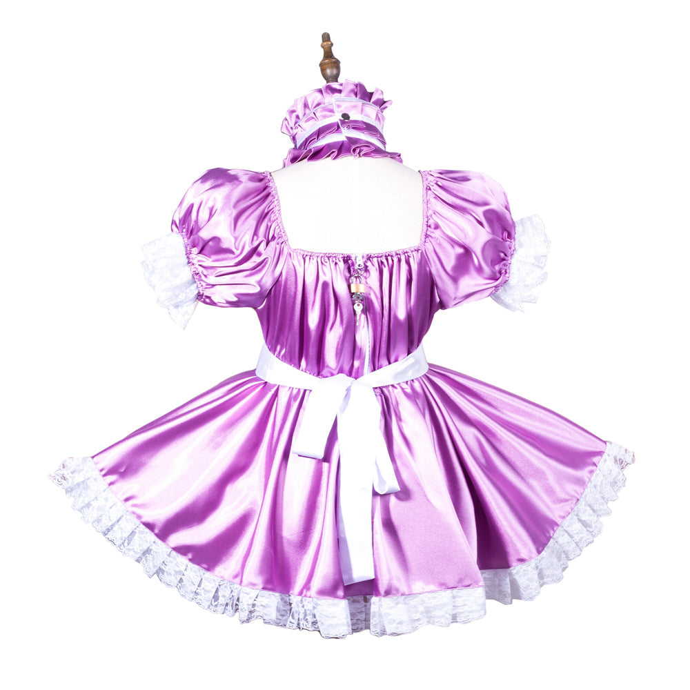 Combinaison courte en satin lilas G3814
