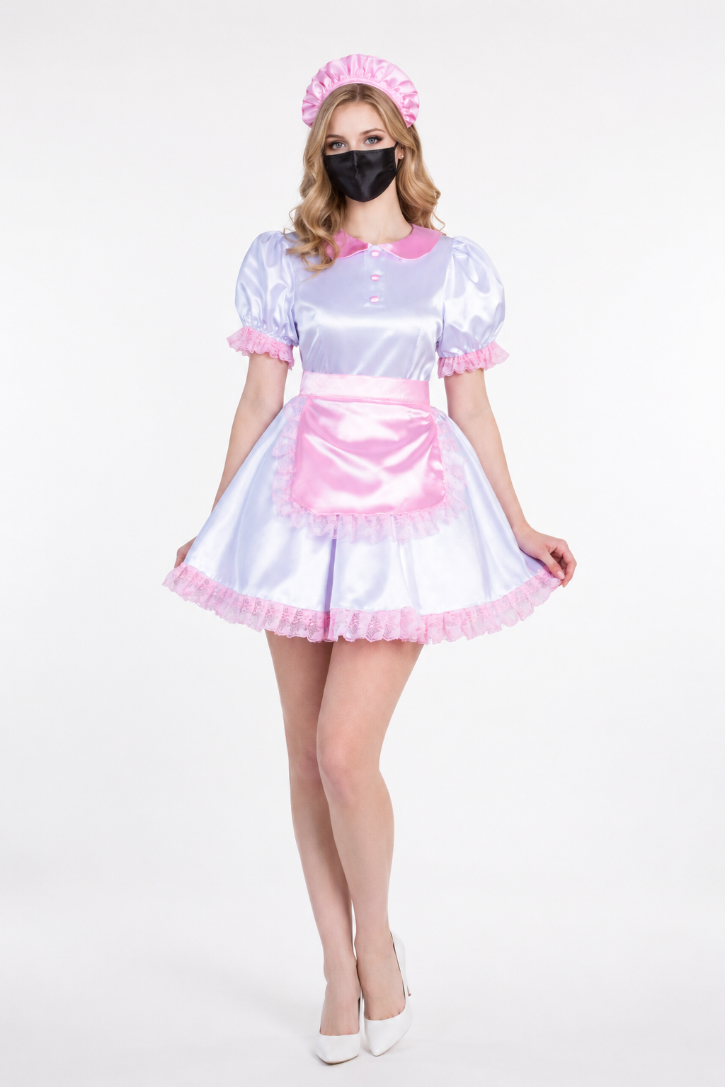 White Satin Dress G3819
