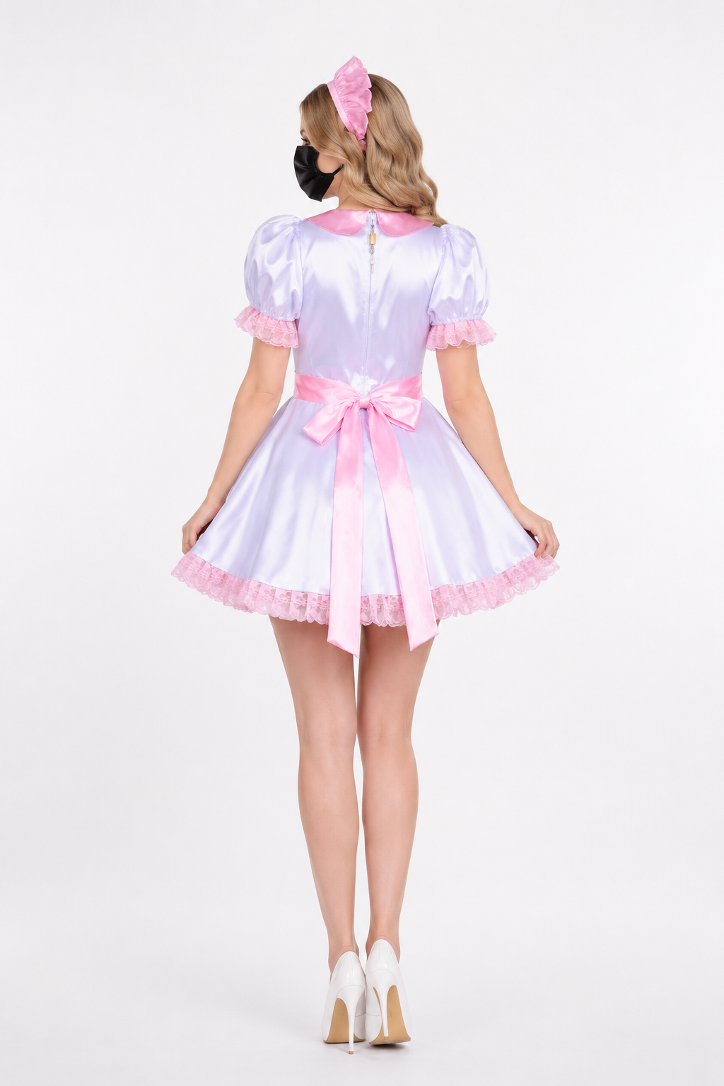 White Satin Dress G3819