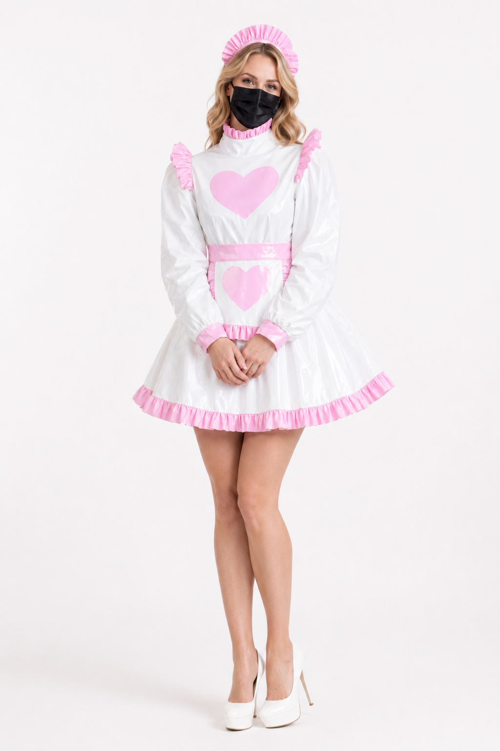 White Thin PVC Dress G3820
