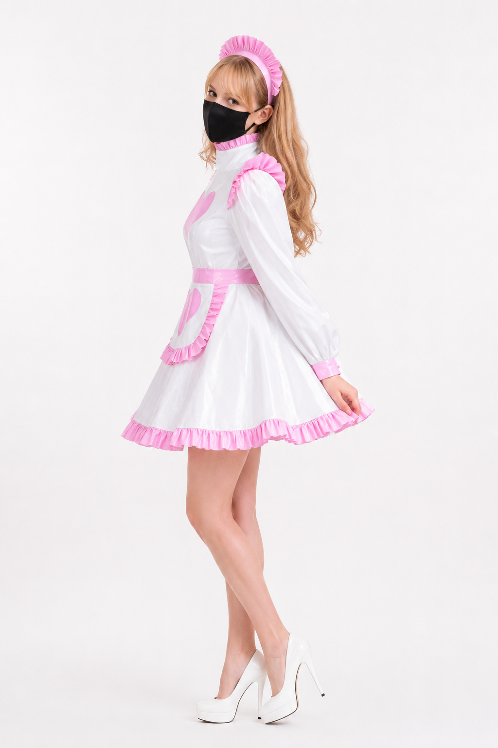 White Thin PVC Dress G3820