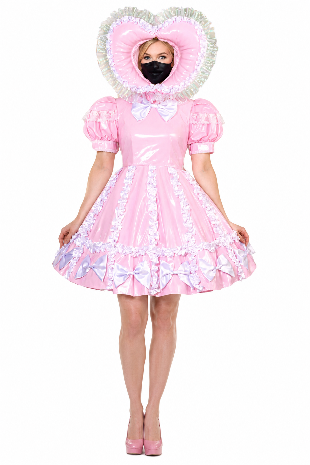 Baby Pink PVC Dress G3823