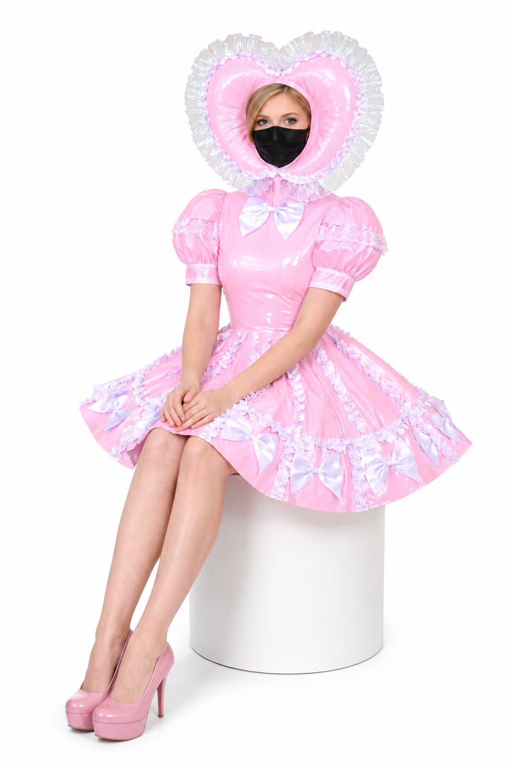 Baby Pink PVC Dress G3823