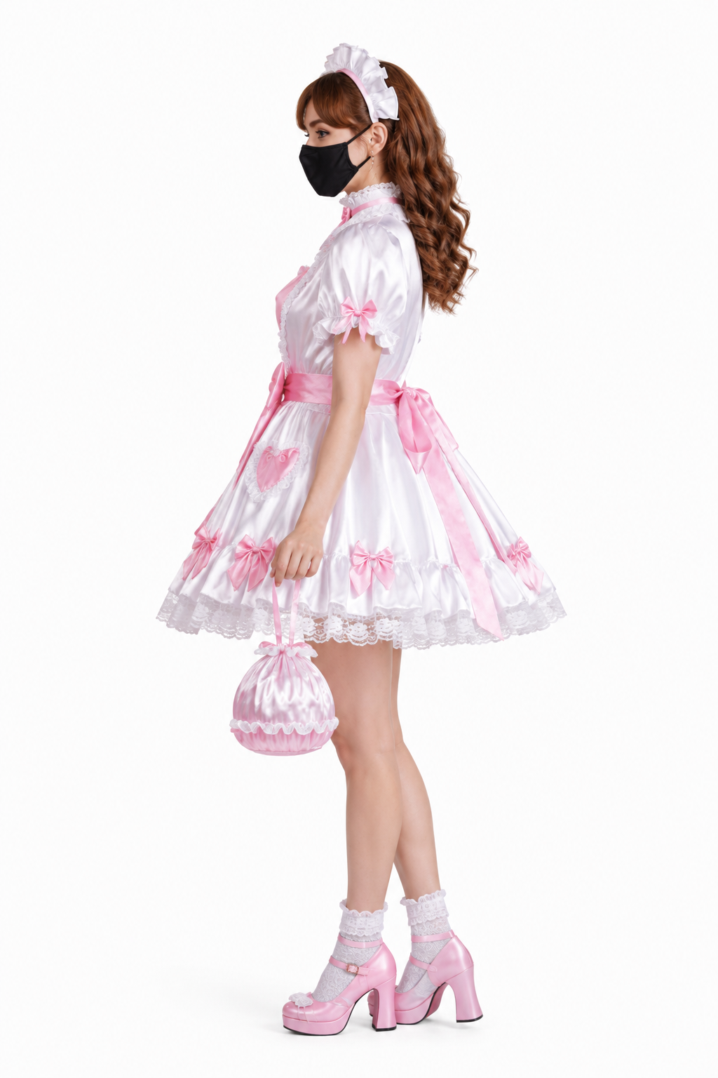 White Satin Dress G3835