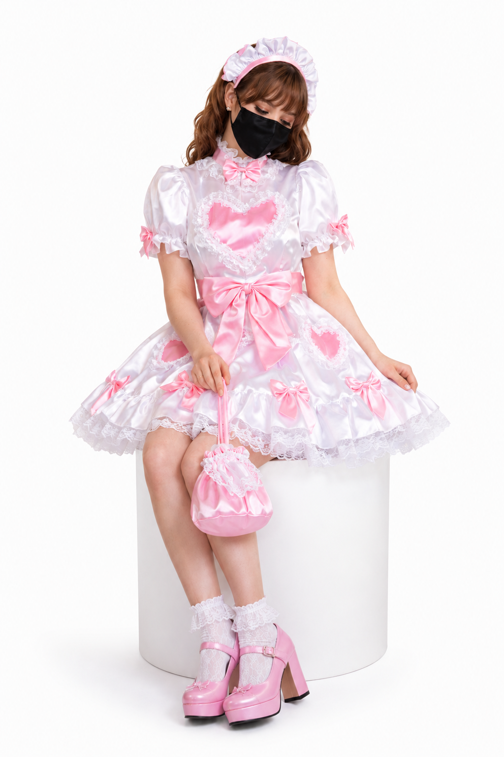 White Satin Dress G3835