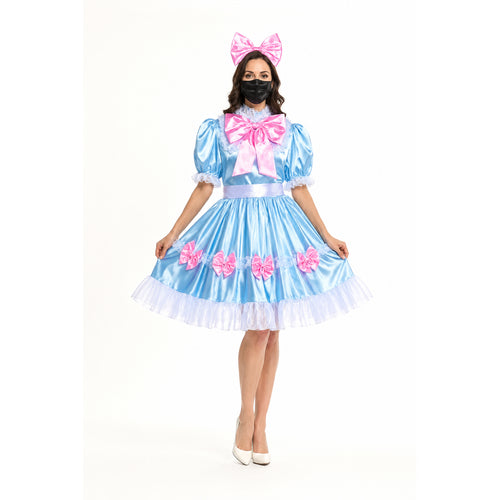 Robe en satin bleu clair G3836