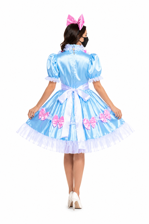 Baby Blue Satin Dress G3836
