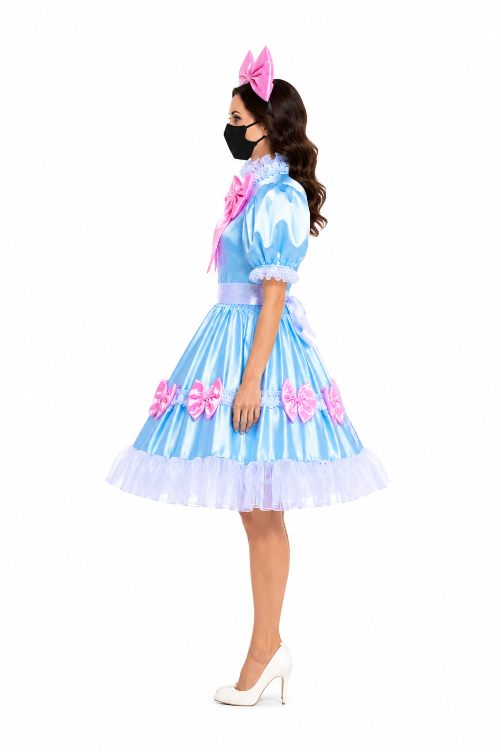 Baby Blue Satin Dress G3836